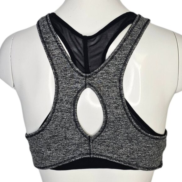 Free People Movement Ace Layered Sports Bra, Mesh, Heathered Grey Black, Small - Picture 2 of 7